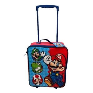 Super Mario Brothers Rolling Suitcase Red Blue
